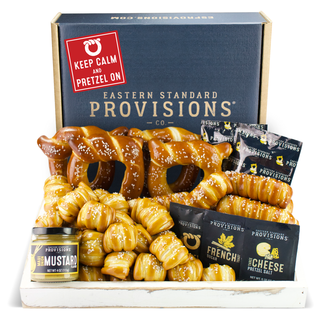 Soft Pretzels, Salts & Sauces Variety Box - Keep Calm & Pretzel On